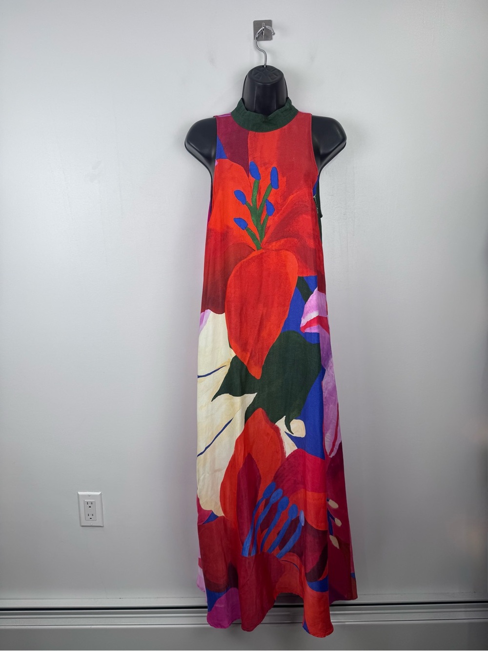 Farm Rio Women Multicolor Floral Halter Maxi Dress Size Medium